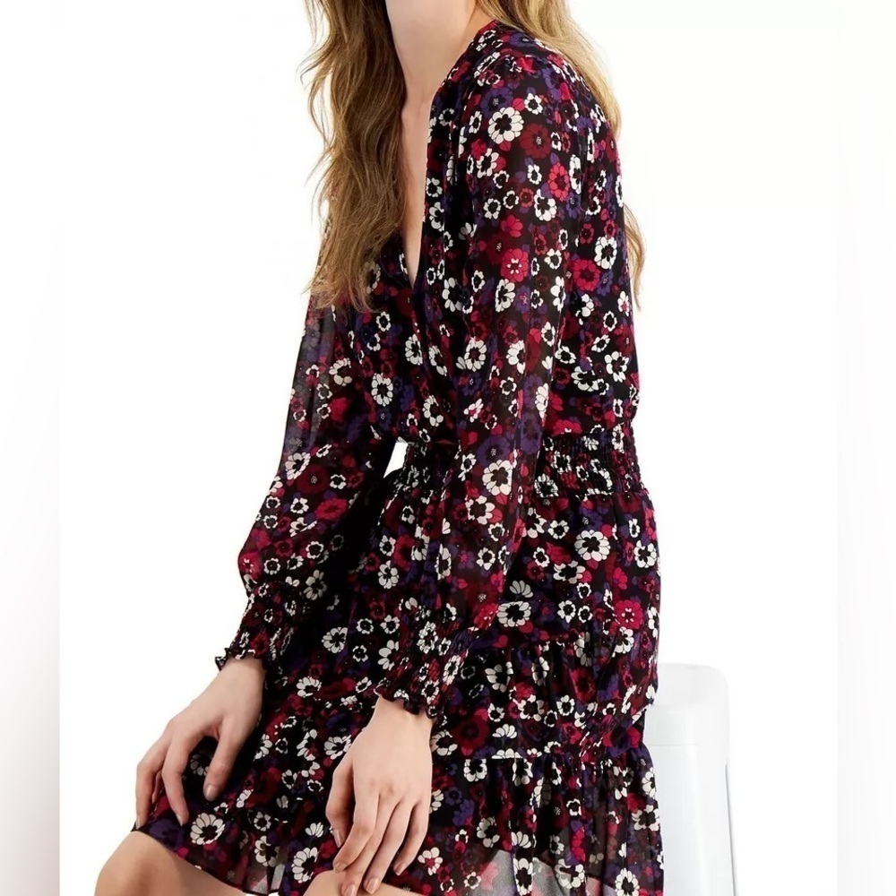 Michael MK • Floral Georgette Wrap Dress